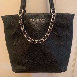 Michael Kors Black Pebbled Leather Tote Bag